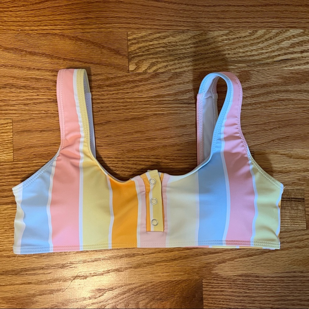 Pink lily bikini top